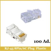 Resim Ti-Mesh Rj-45 8Pin/6C Plug Transparent Plastic 100 Adet 