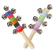 Resim Jwin JZS-101 Metal Zilli Ahşap Marakas Saplı El Zili 1 Adet 