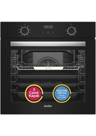 Resim Simfer 10 Fonksiyon Airfry Siyah Dijital 3'lü Ankastre Set(8215 Fırın + 3500 Ocak + 8738 Davlumbaz) 