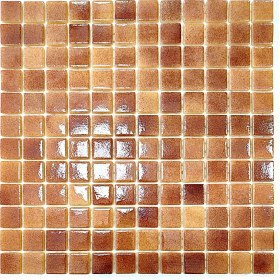 Resim Mutfak Tezgah Arası, Havuz, Banyo, Sauna, Spa, Iç ve Dış Dekorasyonda Tüm Yüzeyler Için, 25X25MM. P. Krem-Kahve, 31,5X31,5CM. Fileli Cam Mozaik. (10 File Karo = 1 M2 Fiyatıdır ) 