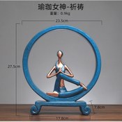 Resim İskandinav Yoga Kızı Dekorasyonu Oturma Odası Girişi Tv Dolabı Şarap Dolabı Yaratıcı Karakter Dekorasyonu Reçine Ev Eşyaları Yoga Tanrıçası - Dua 