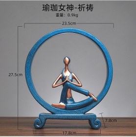 Resim İskandinav Yoga Kızı Dekorasyonu Oturma Odası Girişi Tv Dolabı Şarap Dolabı Yaratıcı Karakter Dekorasyonu Reçine Ev Eşyaları Yoga Tanrıçası - Dua 