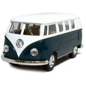 Resim craftivio 1:32 Ölçek Metal Çek Bırak Nostaljik Volkswagen T1 Minibüs Vosvos Oyuncak Araba - Yeşil (13 cm) 