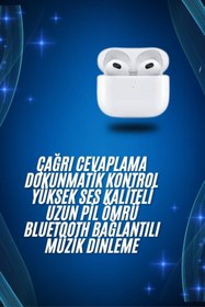 Resim Marsilyan 3.Nesil İOS Android Uyumlu Bluetooth 5.0 Beyaz Çağrı Cevaplama - FKU1324-9496 