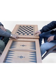 Resim BENGİ TİCARET Orta Sehpa 17765 Satranç Tavla Klasik Kayın Aslan Ayak Yakarak Nakış El Yapım 