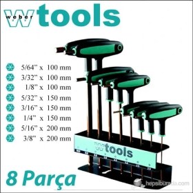 Resim Weber Tools T Saplı Top Başlı Allen Seti 8 Parça (İnç) 