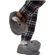 Resim Peluş Tavşan Figürlü Kaymaz Ve Ses Yapmaz Ev Panduf Füme-füme Füme 