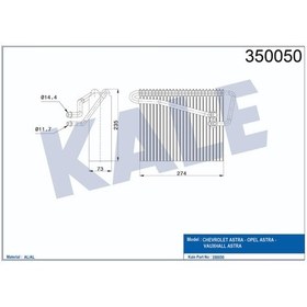 Resim Evaporator Chevrolet Astra Opel Astra Vauxhall Astra 504646612 