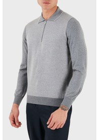 Resim Gran Sasso Erkek Polo Yaka Kazak 43108 14713 090 Gri Gri 