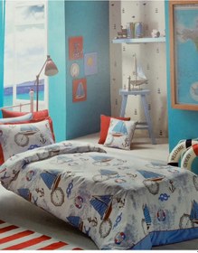 Resim Taç Yelkenli Marine Club Tek Kişilik Nevresim Takımı Ranforce 