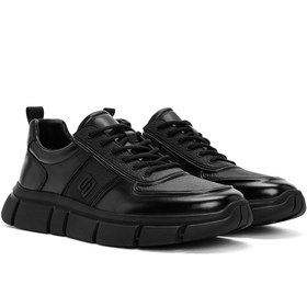 Resim Derimod Erkek Siyah Bağcıklı Kalın Tabanlı Hakiki Deri Casual Sneaker,Kışlık Spor Ayakkabı 25WFD694914 