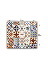 Resim Decorita Çini Desen | Cam Ocak Arkası Koruyucu | 52cm x 60cm 