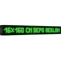 Resim Depo Tabela Reklam Yeşil Kayan Yazı LED Tabela 16 x 160 cm Tek Taraflı Depo Reklam Tabela 