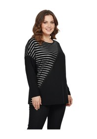 Resim Wearon Kadın Siyah Sıfır Yaka Taşlı Bluz Bgl-st05152 Siyah 