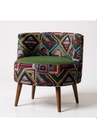 Resim Azra Mobilya Sydney Modern Desenli Döşemeli Berjer Renkli Tasarım, Konforlu, Dekoratif Tekli Koltuk Yeşil Renkli-yeşil 