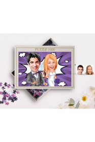 Resim Bk Gift Kişiye Özel Evleniyoruz Karikatürlü 1000 Parça Profesyonel Puzzle-6 