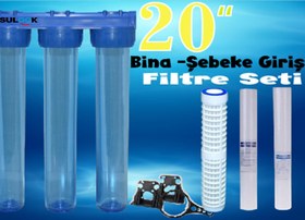 Resim Sulook 20 Inç Bina ,daire, Şebeke Girişi Su Arıtma Sistemi Komple Set 