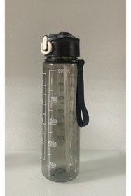 Resim Saban Siyah, Şeffaf Pipetli Matara – 900 ml, Sızdırmaz Kapaklı Suluk 