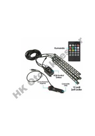 Resim Araç İçi 4 Ayakaltı Led Aydınlatma Tak Çalıştır 