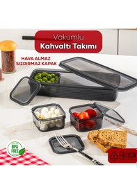 Resim Porsima 4369 Freshlock Vakumlu Kahvaltılık Çok Amaçlı Saklama Kabı Kahvaltı Seti Füme 
