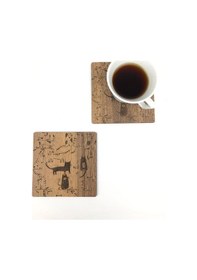 Resim Bardak Altlığı Model -24 Kahverengi 