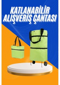 Resim Alışveriş Çantası Katlanabilir Pazar Arabası Tekerlekli Pazar Arabası Katlanabilir 