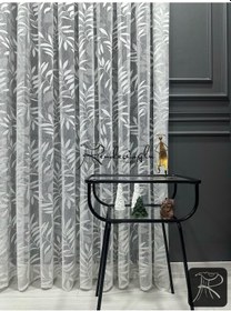 Resim Tül Perde Örme Kumaş Yoğun Dokulu, Ütü İstemeyen Yapı-sarmaşık Ekru 