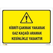 Resim Kibrit Çakmak Yakarak Gaz Kaçağı Arma - Isg Levhası 
