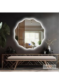 Resim Cirelia Beyaz Led'li Lazer Kumlamalı Lavabo & Banyo Aynası Dokunmatik Sensörlü 70 X 70 