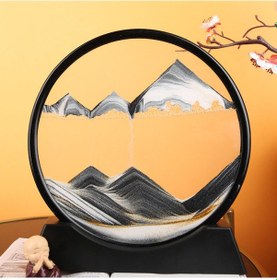 Resim Winter House Büyük Boy Siyah Dekoratif Yuvarlak Kum Saat 