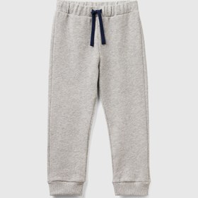 Resim Benetton Erkek Bebek Gri Melanj Arka Cebi Logo Eşofman Altı - 5-6 Yaş 