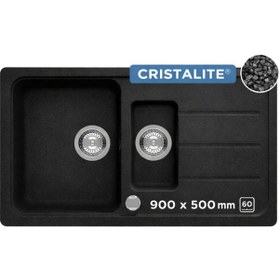 Resim Schock - Formhaus Onxy 90 Cm Crıstalıte Granit Eviye Siyah 