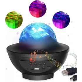 Resim Çok Renkli Projektör Lamba Disko Topu Gece Lambası Kablosuz 