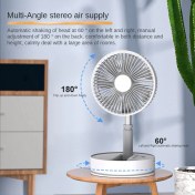 Resim Sunshinee Kullanışlı P1000 7200MAH Ev Elektrikli Fan USB Masaüstü Ofis Elektrikli Fan 4 Hızlı Geri Çekilebilir Yer Vantilatörü, A (Yurt Dışından) 