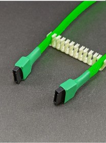 Resim MM Sata III Data Kablosu 180-180 Yeşil Sleeved 