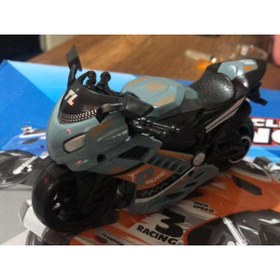 Resim Asya Oyuncak Oyuncak Sürtmeli Polis Motorsikleti 15 cm Haki Gri Model Motorsiklet 