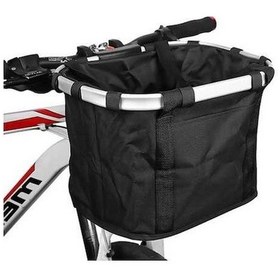 Resim Ganzhoushop Yurt Siyah Sepet Ön Montaj Katlanabilir Evcil Dışından Çantası Çanta Bisiklet Binicilik Basit Açık A Qw A 