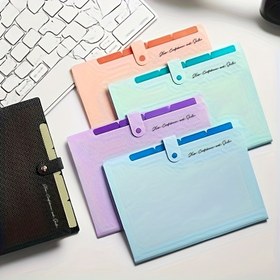 Resim 5 Bölmeli A4 Dosya Klasörü Şeffaf Ön Cebi ile - Dayanıklı PP Malzeme, İş Ofisi ve Öğrenci Organizasyonu için İdeal, Çağdaş Stil, Su Geçirmez Değil, Ofis Malzemeleri ve Aksesuarları 