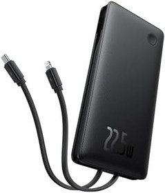 Resim Baseus Airpow Lite Power Bank 10000mAh 22.5W Dual-Cable Cosmic Black 