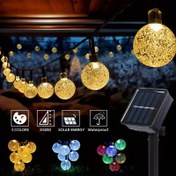 Resim Güneş Kristal Top Işıkları - 20/50/100 LED, Sıcak Beyaz ve Çok Renkli, Aydınlatma Modu - Bahçe, Noel, Düğün, Cadılar Bayramı, Bahçe ve Balkon Süslemeleri için Dış Mekan Peri Işıkları 12 Festif Durumda Kullanılabilir Hediye Cadılar Bayramı Süslemeleri, Noel Süslemeleri 