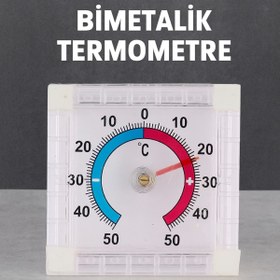 Resim Mersi SHOP Bimetalik Yapışkanlı Kare Termometre -50°c 50°c Isı Ölçer Seralar Için Pratik Sıcaklık Göstergesi 
