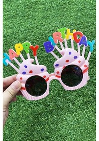 Resim Beysüs Happy Birthday Parti Gözlük Cupcake Temalı Pembe 