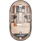 Resim Everest SM-BT29 Glassy Rose Gold Transparan 2in1 Bluetooth ve 2.4ghz Kablosuz Mouse 