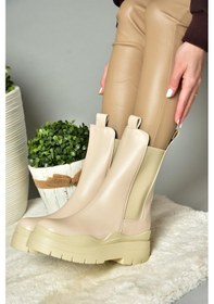 Resim Fox Shoes N280420009 Ten Kalın Tabanlı Kadın Bot Ten 