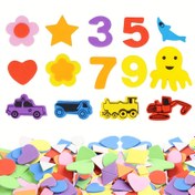 Resim 3D EVA Yapışkan Yıldız Kalp Araba Balık Köpek Kedi Çiçek Sayılar Geometri Şekilli Kendinden Yapışkan Sünger El Yapımı DIY Puzzle Malzemeleri Köpük Yama El Yapımı Malzemeleri QFM 