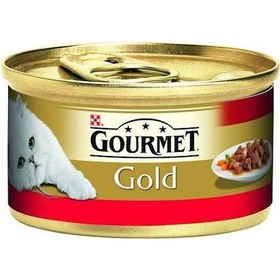 Resim Gourmet Gold Parça Sığır Etli Soslu Konserve Yetişkin Kedi Maması 12 x 85 G 