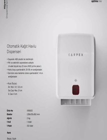 Resim KG-GOLDPAPER Beyaz Renk Elektrikli Ve Pilli Sensörlü Fotoselli 21 Cm Kağıt Havlu Makinesi (2 Yıl Garantili) 
