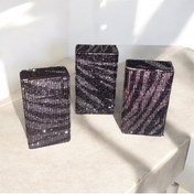 Resim Sahmeran design Taşlı Lüks Zebra Desenli Tabaka, - Işıltılı Tasarım 