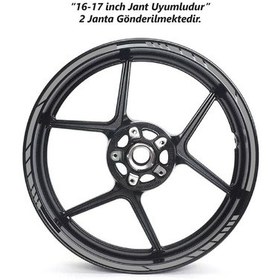 Resim Motosiklet Jant Şeridi Jant Sticker Dekor Model Parçalı Desen Sticker Set Gri 