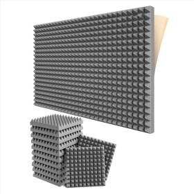 Resim Bueattuh 24 Paket Kendinden Yapışkan Ses Geçirmez Köpük Panelleri 2 Inç x 12 Inç x 12INCH Akustik Paneller Home Stüdyo Ofisi Için (Yurt Dışından) 